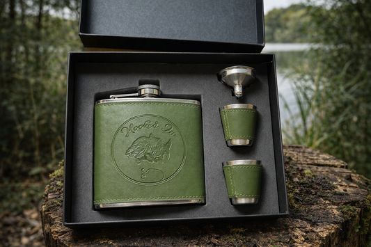 Hooked In Hip Flask Gift Set